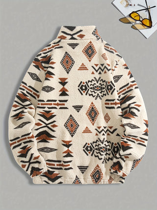 CORVANI | SWEAT DEMI-ZIP À MOTIF ETHNIQUE SANDRO HOMME