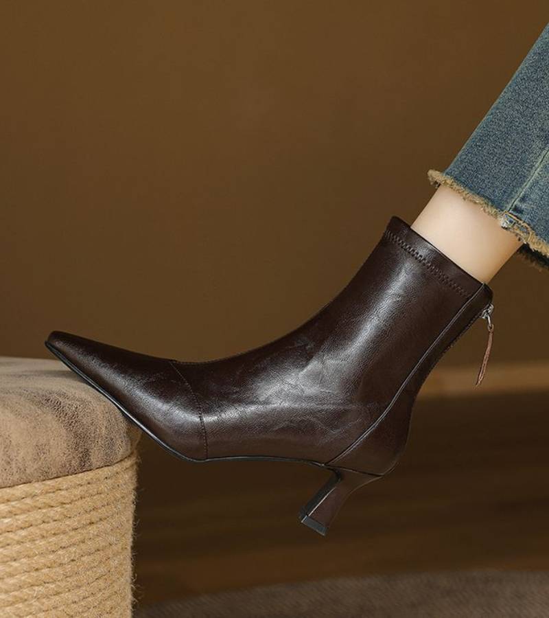 CORVANI | BOTTINES EN CUIR À TALON ÉLÉGANT SÉVERINE FEMME