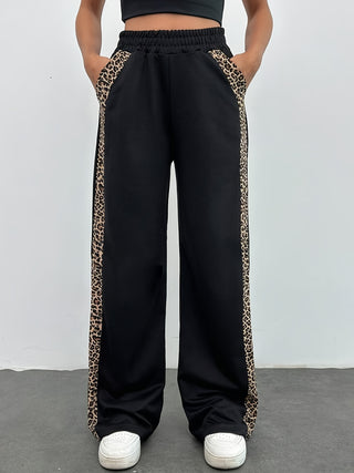 CORVANI | PANTALON DE JOGGING LÉOPARD BICOLORE LÉOPOLDINE FEMME