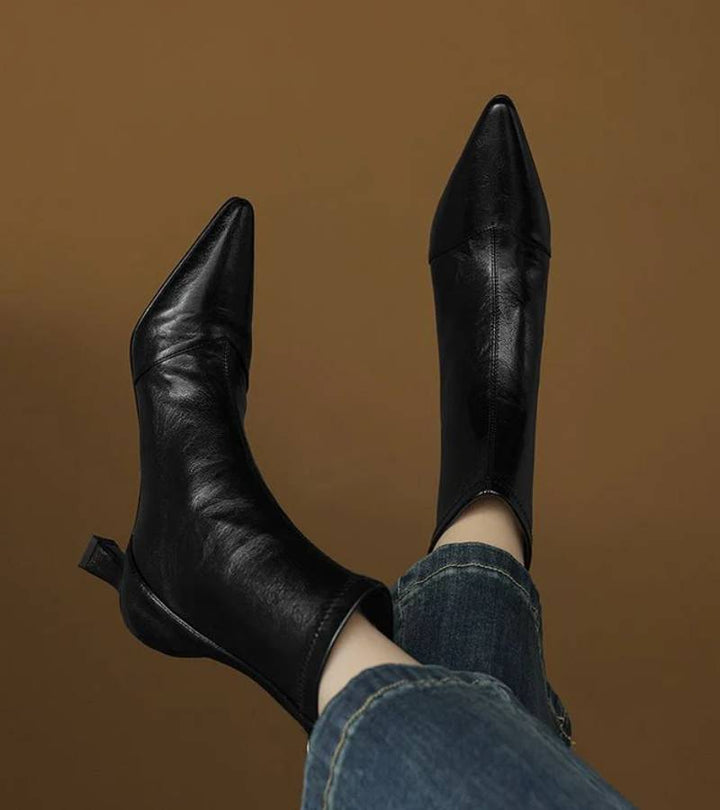 CORVANI | BOTTINES EN CUIR À TALON ÉLÉGANT SÉVERINE FEMME