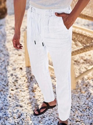 CORVANI | PANTALON LARGE EN LIN À CORDON GUILHEM HOMME