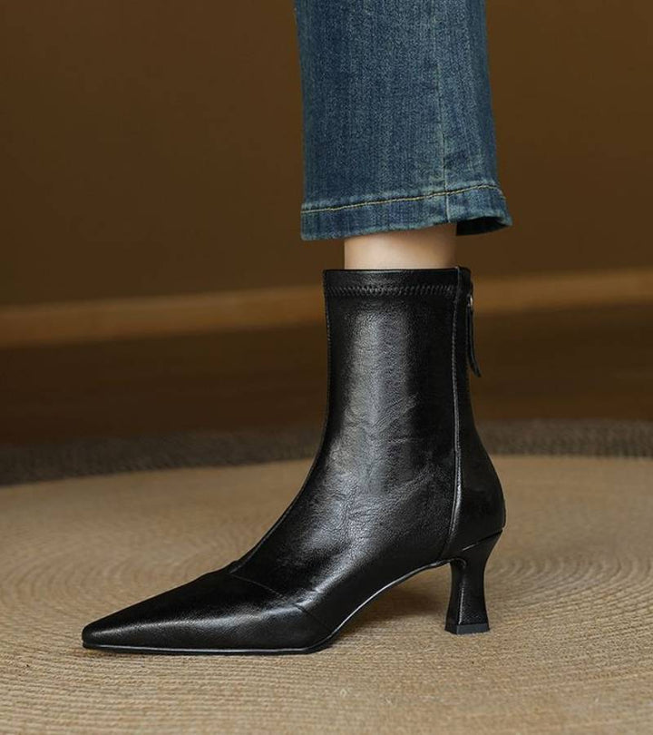CORVANI | BOTTINES EN CUIR À TALON ÉLÉGANT SÉVERINE FEMME