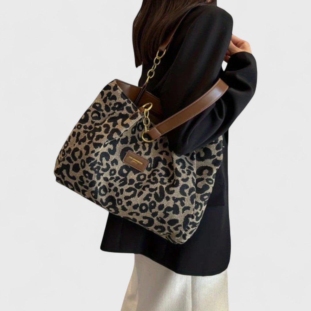 CORVANI | CABAS EN TOILE LÉOPARD AURORE FEMME