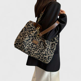 CORVANI | CABAS EN TOILE LÉOPARD AURORE FEMME