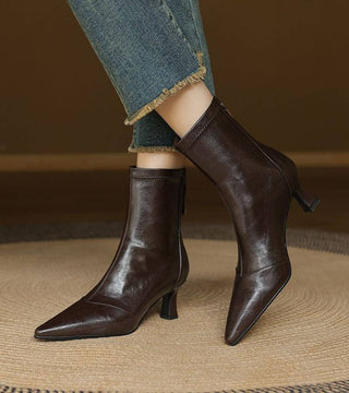 CORVANI | BOTTINES EN CUIR À TALON ÉLÉGANT SÉVERINE FEMME