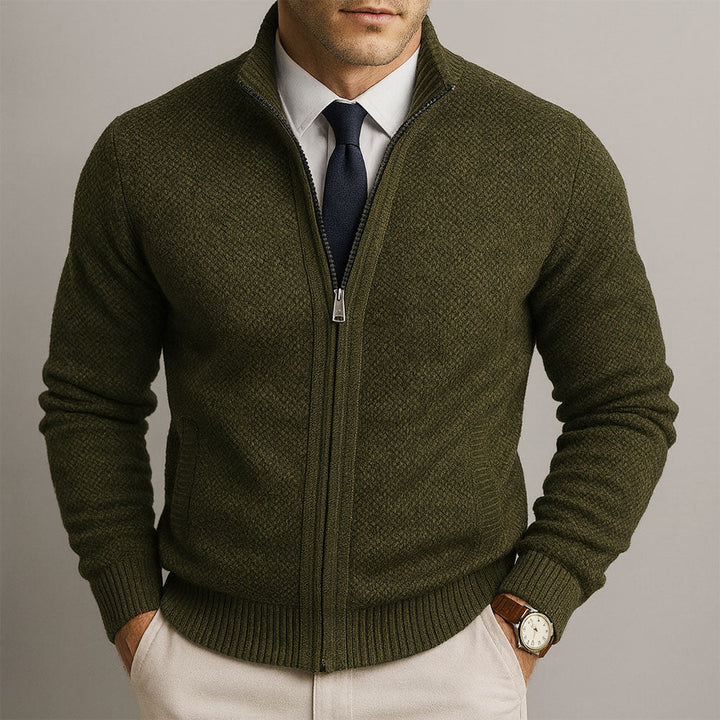 CORVANI | CARDIGAN ZIPPÉ À COL MONTANT BÉRENGER HOMME