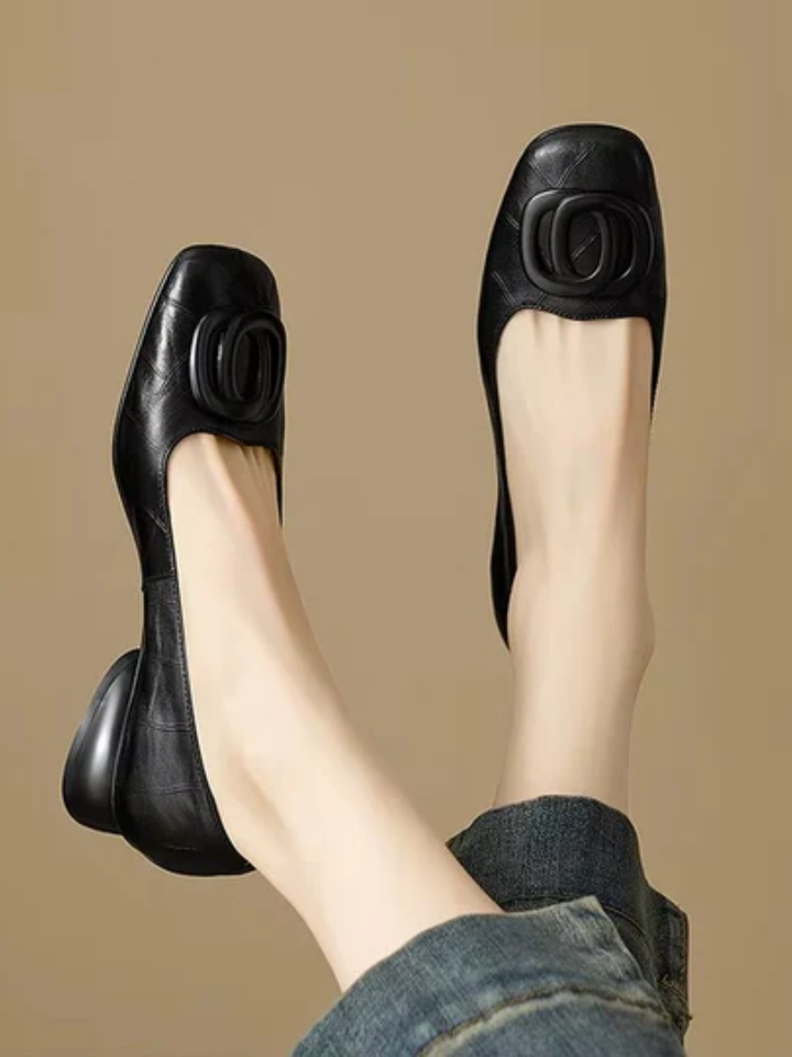 CORVANI | BALLERINES EN CUIR À BOUT CARRÉ FAUSTINE FEMME