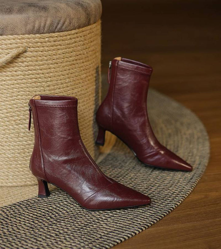 CORVANI | BOTTINES EN CUIR À TALON ÉLÉGANT SÉVERINE FEMME