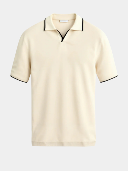 CORVANI | POLO PIQUÉ BASILE À DÉTAILS CONTRASTÉS HOMME