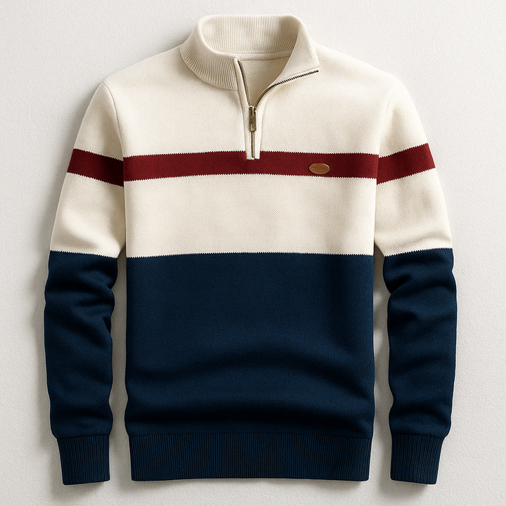 CORVANI | PULL À COL ZIPPÉ AURÈLE HOMME
