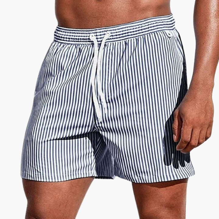 CORVANI | SHORT DE BAIN RAYÉ AXEL HOMME