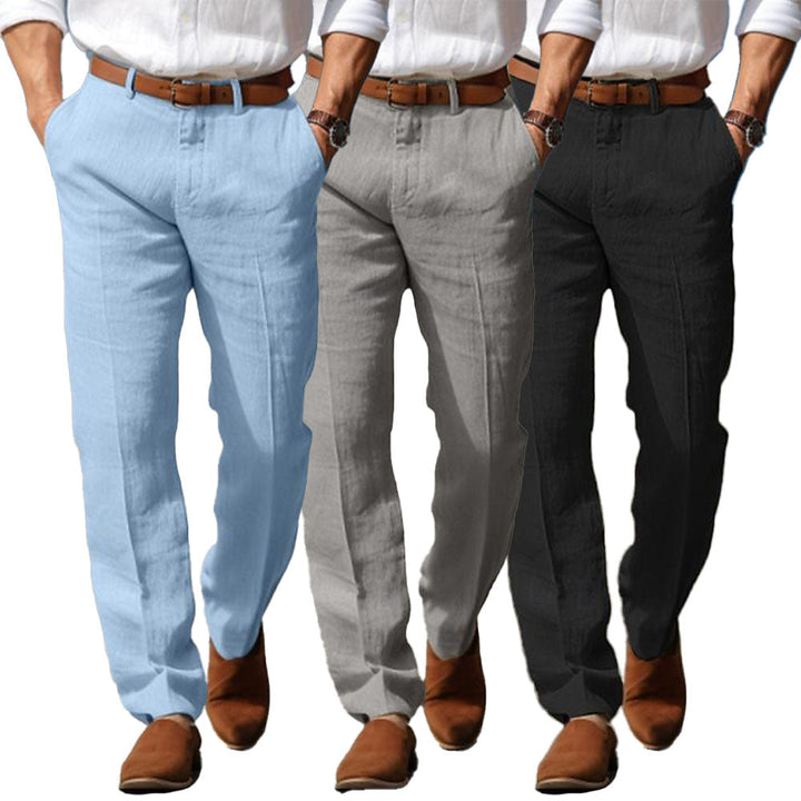 CORVANI | PANTALON DE LUXE EN LIN PREMIUM CLOTAIRE HOMME