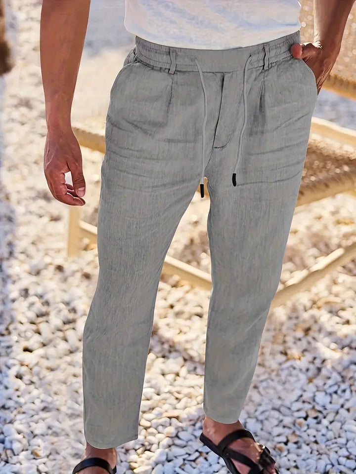CORVANI | PANTALON LARGE EN LIN À CORDON GUILHEM HOMME