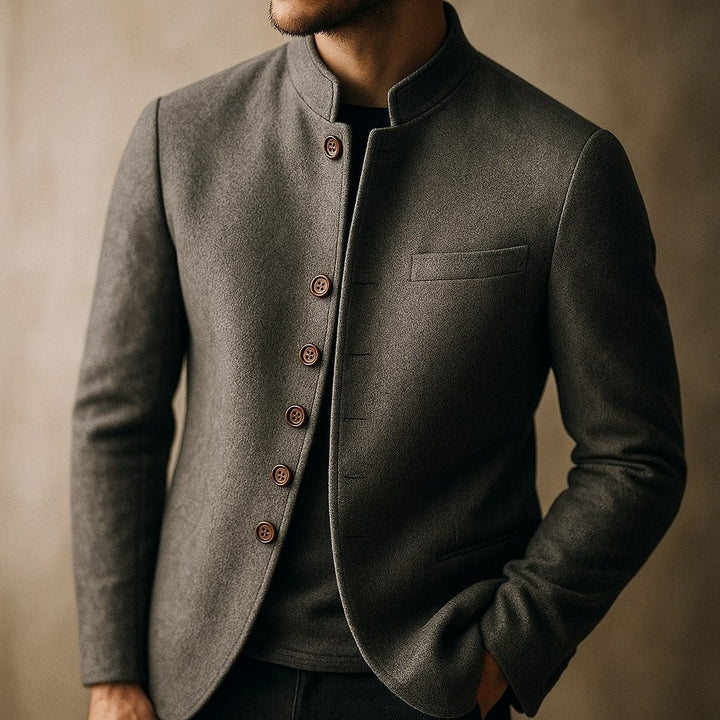 CORVANI | VESTE EN LAINE GAUTHIER À COL DROIT HOMME