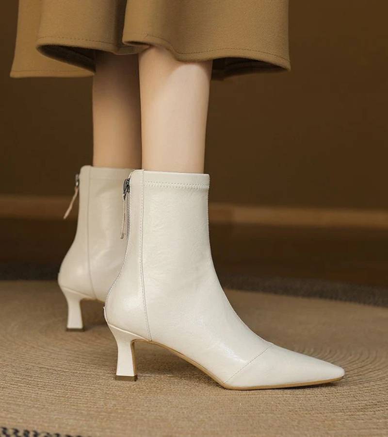 CORVANI | BOTTINES EN CUIR À TALON ÉLÉGANT SÉVERINE FEMME