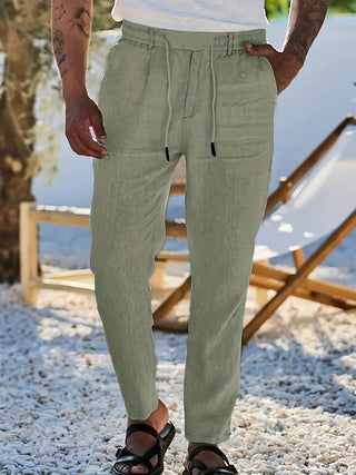 CORVANI | PANTALON LARGE EN LIN À CORDON GUILHEM HOMME