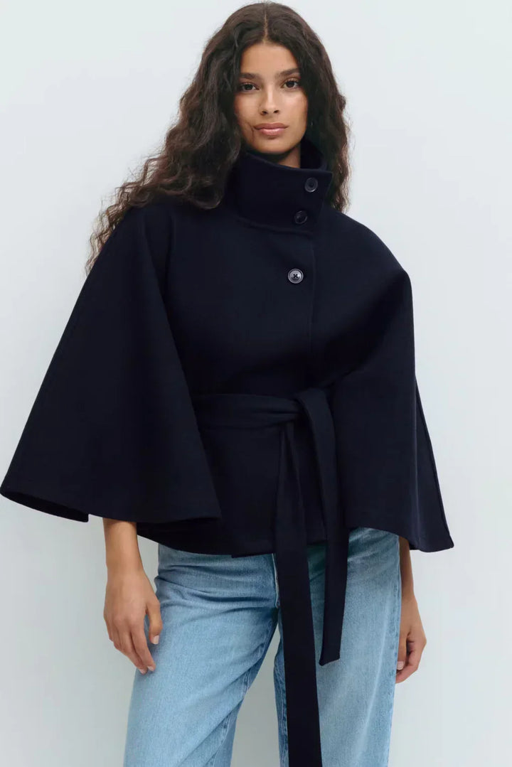 CORVANI | CAPE CEINTURÉE VIOLETTE FEMME