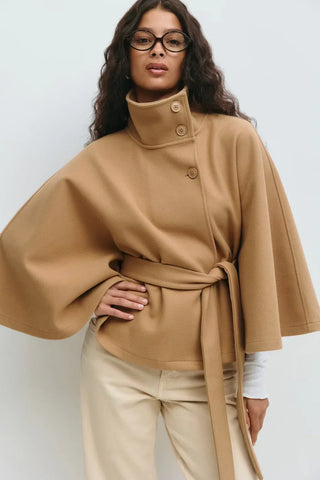CORVANI | CAPE CEINTURÉE VIOLETTE FEMME
