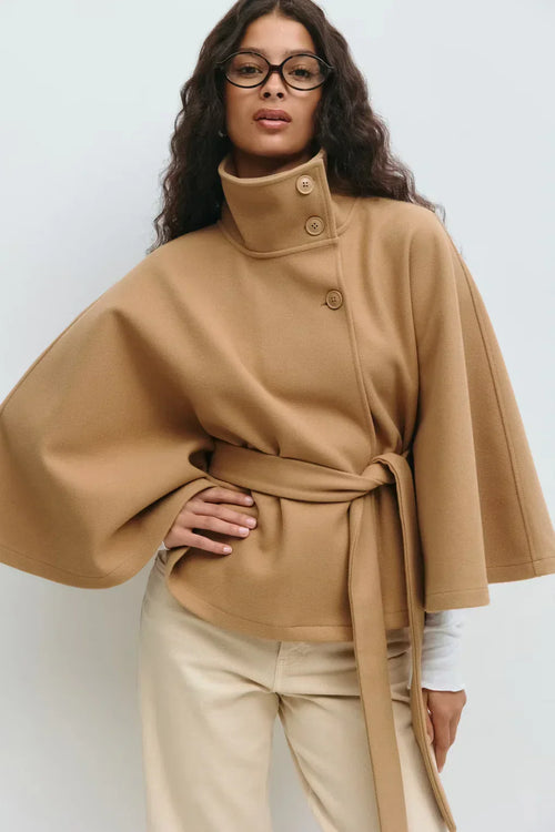 CORVANI | CAPE CEINTURÉE VIOLETTE FEMME