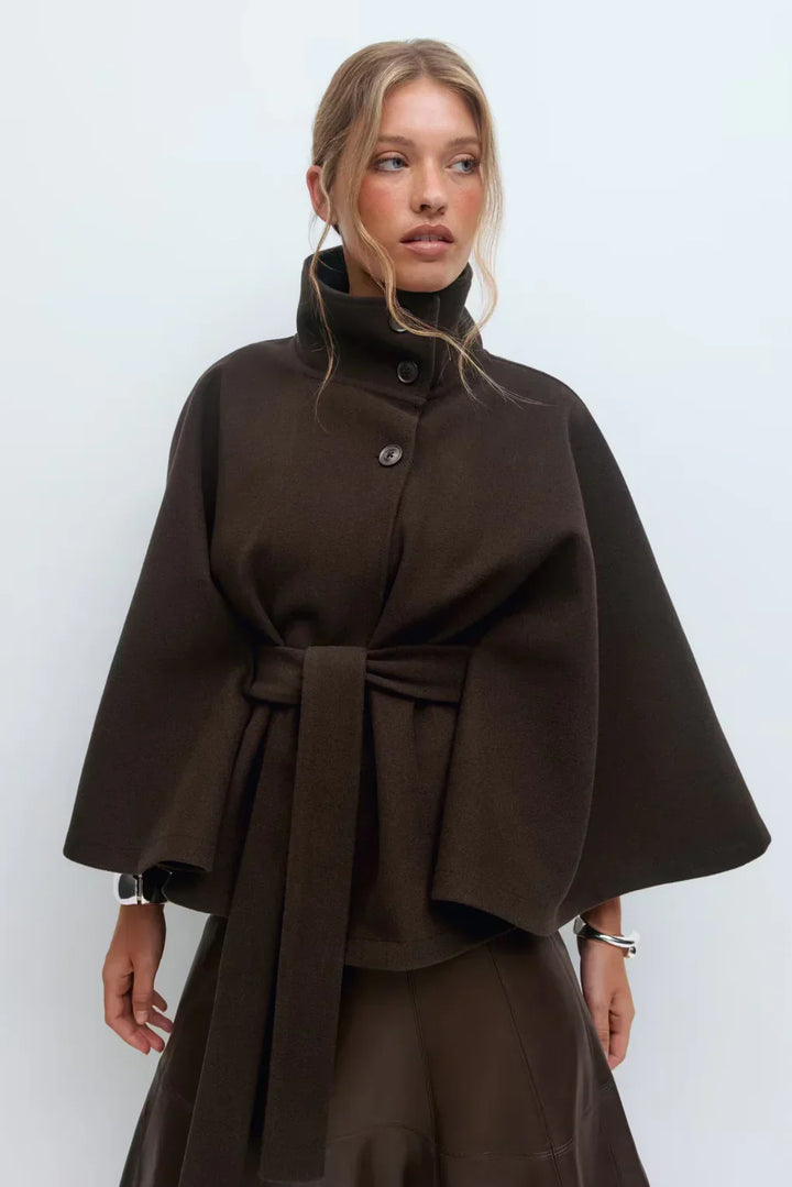 CORVANI | CAPE CEINTURÉE VIOLETTE FEMME