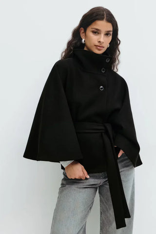 CORVANI | CAPE CEINTURÉE VIOLETTE FEMME