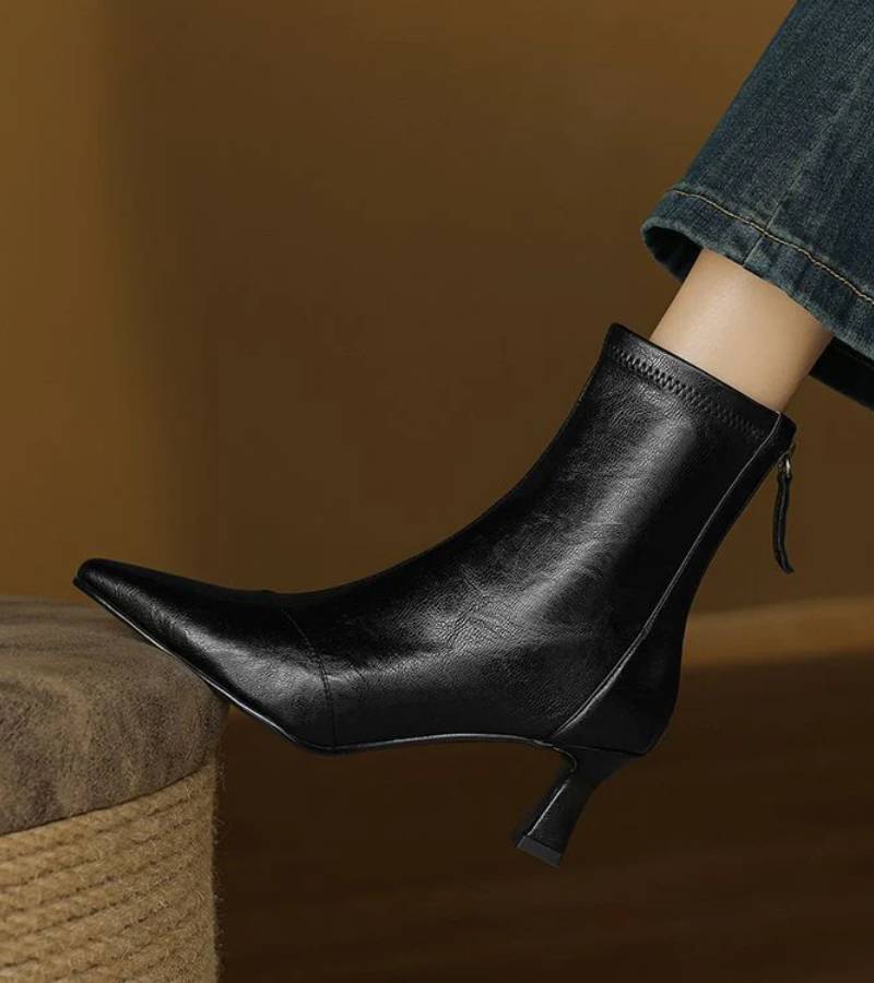 CORVANI | BOTTINES EN CUIR À TALON ÉLÉGANT SÉVERINE FEMME