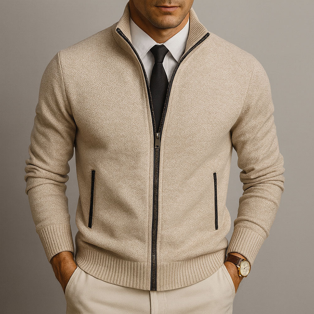 CORVANI | CARDIGAN ZIPPÉ À COL MONTANT BÉRENGER HOMME
