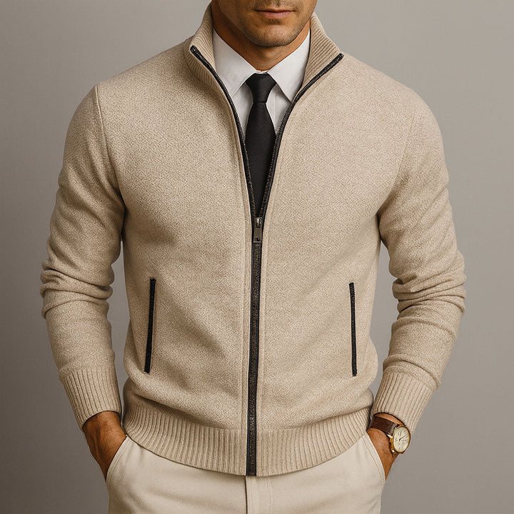 CORVANI | CARDIGAN ZIPPÉ À COL MONTANT BÉRENGER HOMME