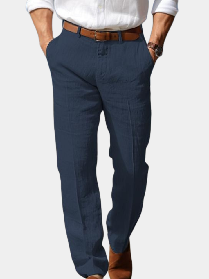 CORVANI | PANTALON DE LUXE EN LIN PREMIUM CLOTAIRE HOMME