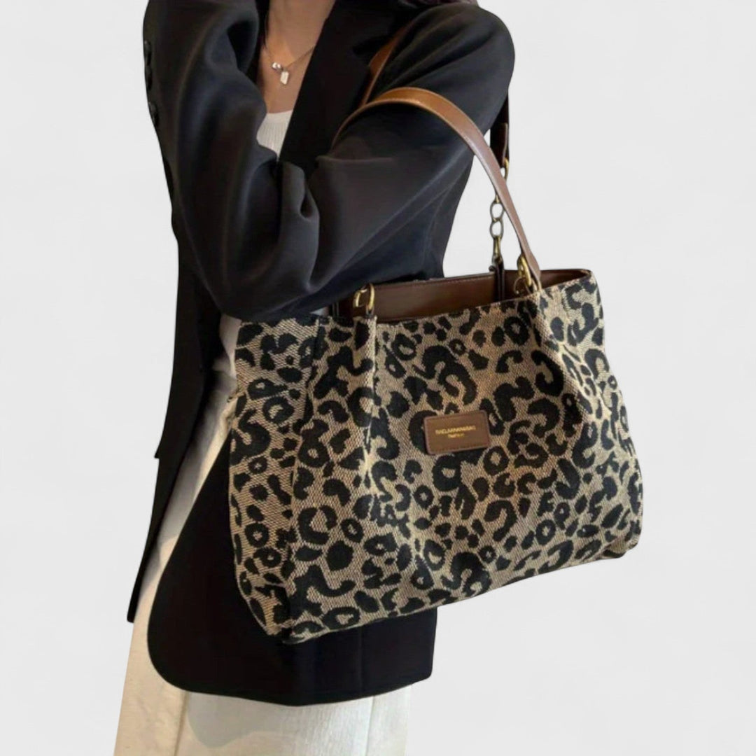 CORVANI | CABAS EN TOILE LÉOPARD AURORE FEMME