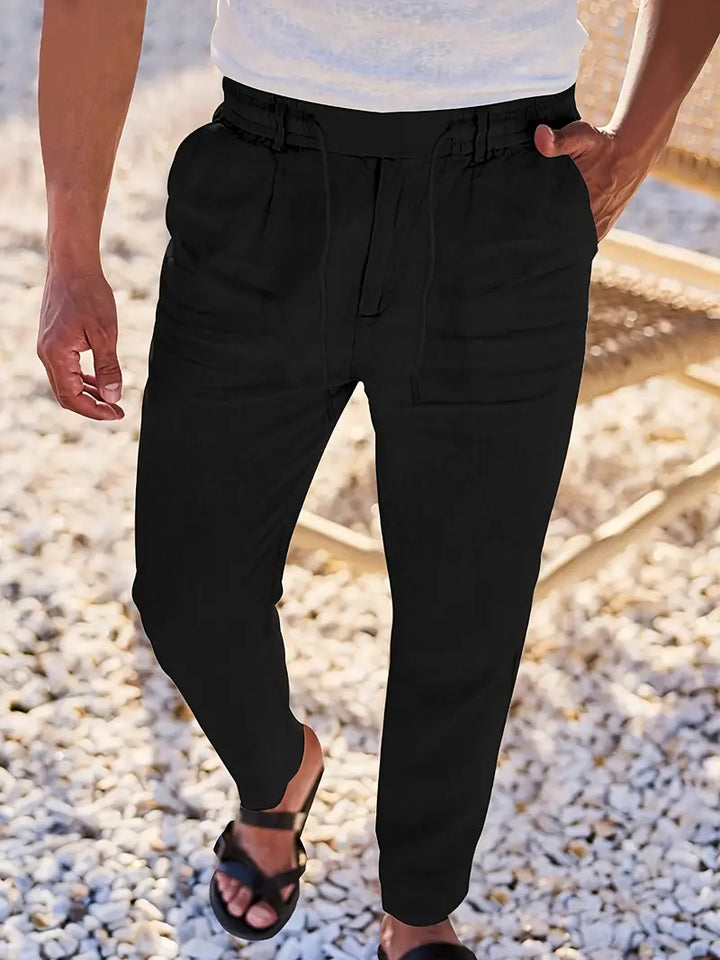 CORVANI | PANTALON LARGE EN LIN À CORDON GUILHEM HOMME