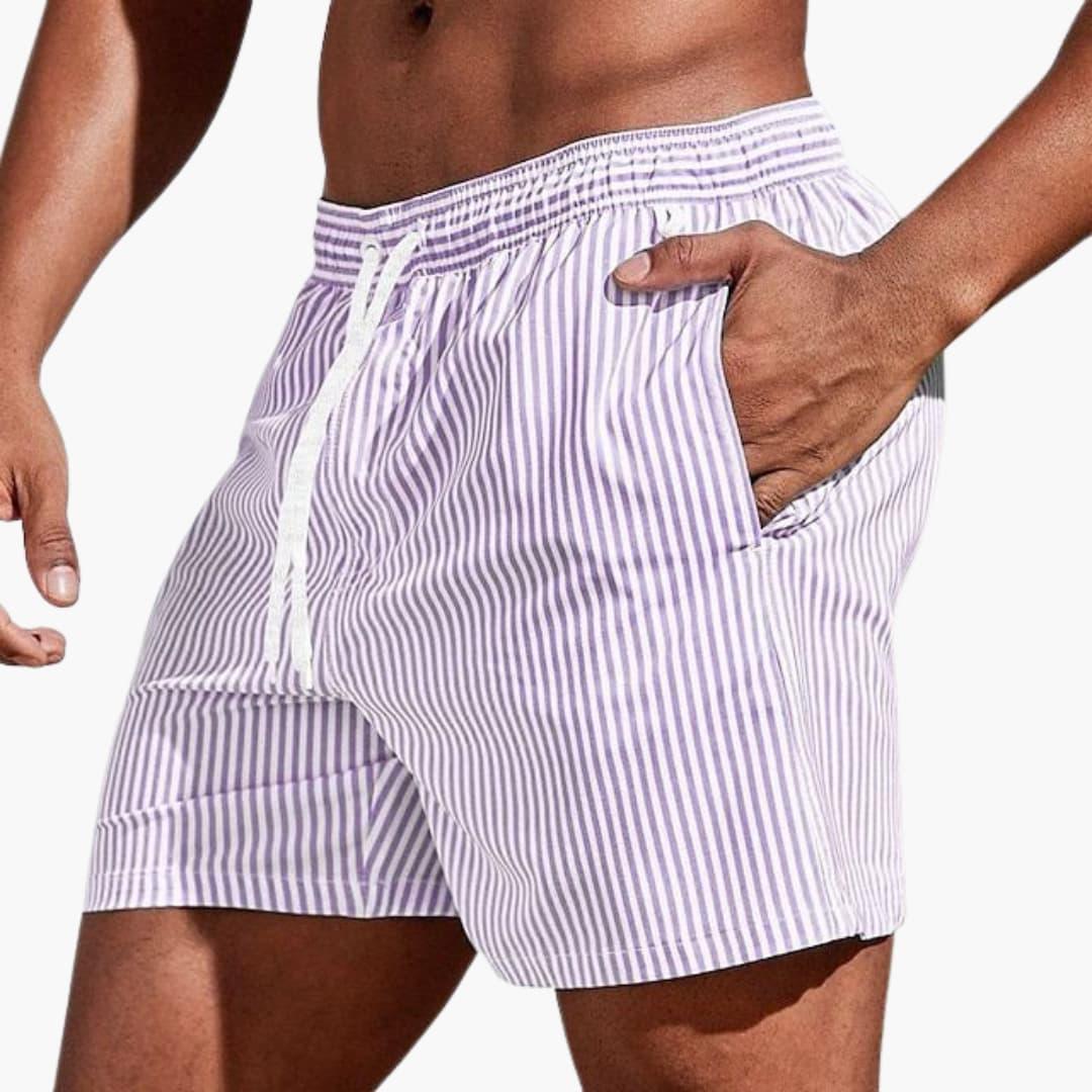 CORVANI | SHORT DE BAIN RAYÉ AXEL HOMME