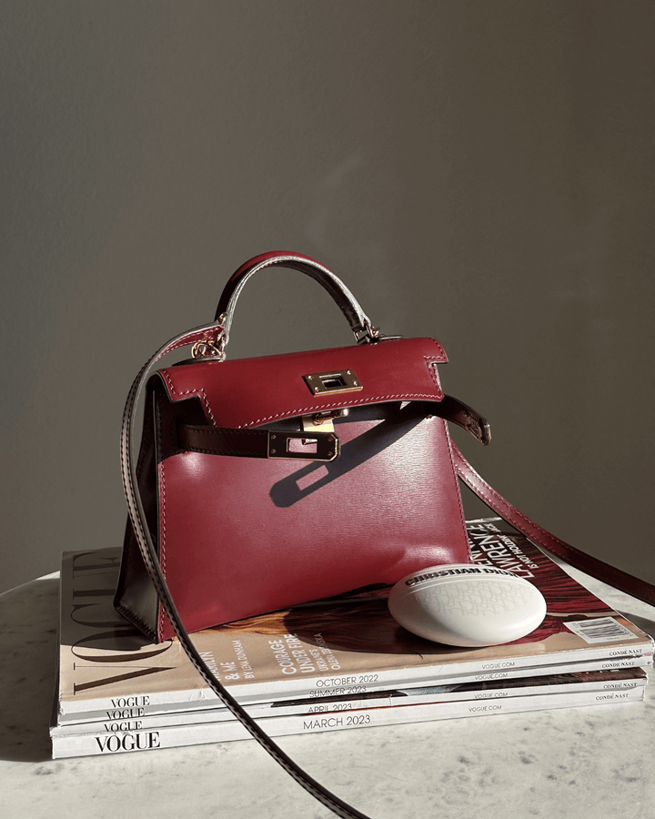 CORVANI | MINI SAC EN CUIR BORDEAUX DAPHNÉ FEMME