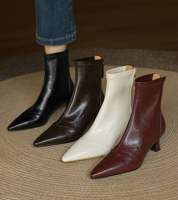 CORVANI | BOTTINES EN CUIR À TALON ÉLÉGANT SÉVERINE FEMME