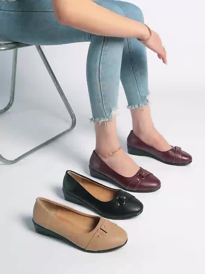 CORVANI | BALLERINES COMPENSÉES CONFORT AMARANTE FEMME