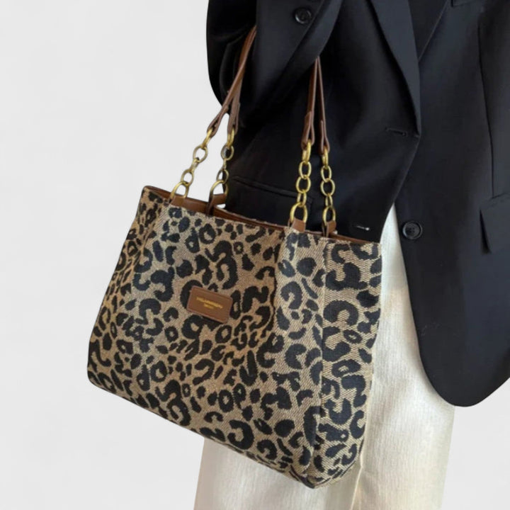 CORVANI | CABAS EN TOILE LÉOPARD AURORE FEMME