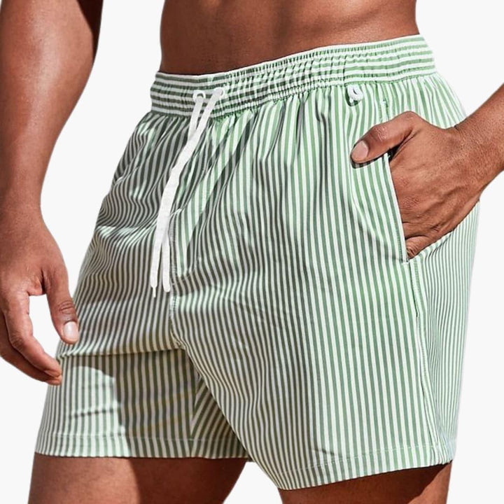 CORVANI | SHORT DE BAIN RAYÉ AXEL HOMME