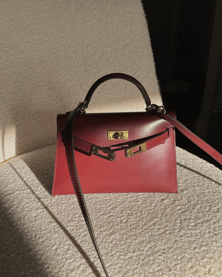 CORVANI | MINI SAC EN CUIR BORDEAUX DAPHNÉ FEMME