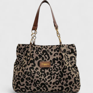 CORVANI | CABAS EN TOILE LÉOPARD AURORE FEMME