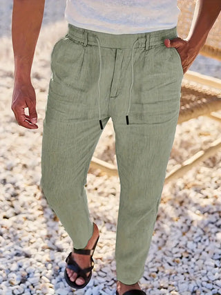 CORVANI | PANTALON LARGE EN LIN À CORDON GUILHEM HOMME