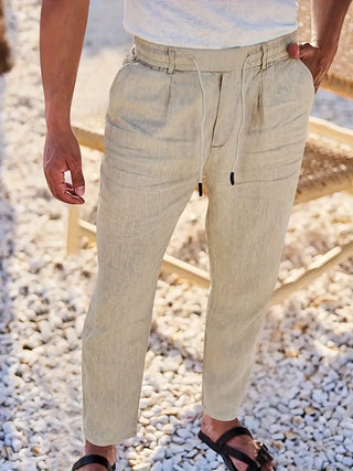 CORVANI | PANTALON LARGE EN LIN À CORDON GUILHEM HOMME