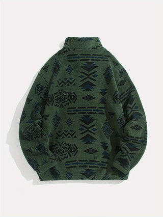 CORVANI | SWEAT DEMI-ZIP À MOTIF ETHNIQUE SANDRO HOMME