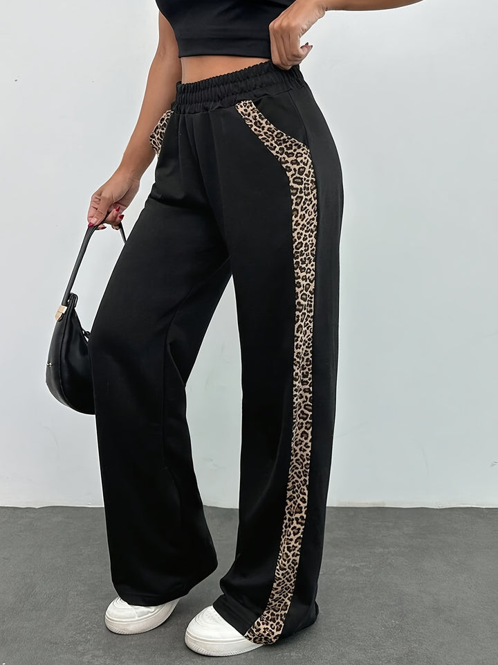 CORVANI | PANTALON DE JOGGING LÉOPARD BICOLORE LÉOPOLDINE FEMME