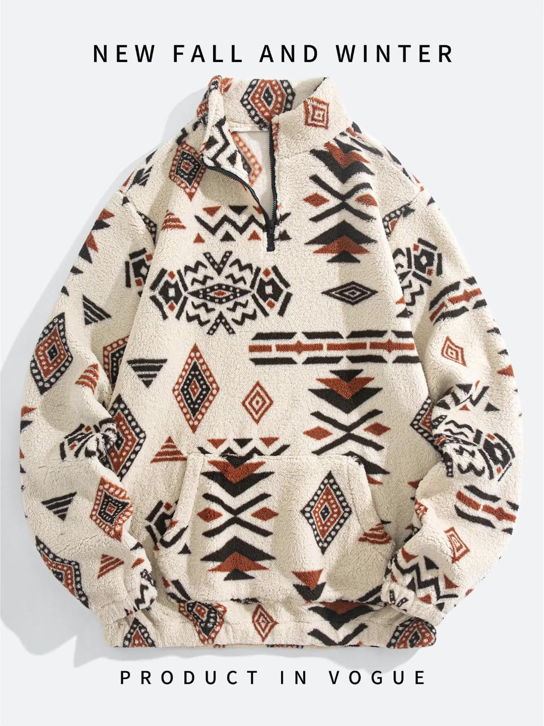 CORVANI | SWEAT DEMI-ZIP À MOTIF ETHNIQUE SANDRO HOMME