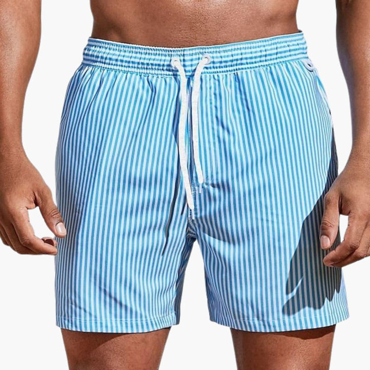 CORVANI | SHORT DE BAIN RAYÉ AXEL HOMME