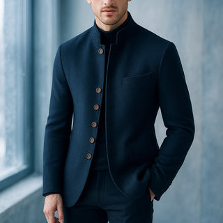 CORVANI | VESTE EN LAINE GAUTHIER À COL DROIT HOMME