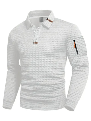CORVANI | POLO TEXTURÉ À MANCHES LONGUES JÉRÔME HOMME