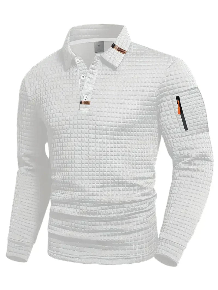 CORVANI | POLO TEXTURÉ À MANCHES LONGUES JÉRÔME HOMME