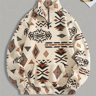 CORVANI | SWEAT DEMI-ZIP À MOTIF ETHNIQUE SANDRO HOMME