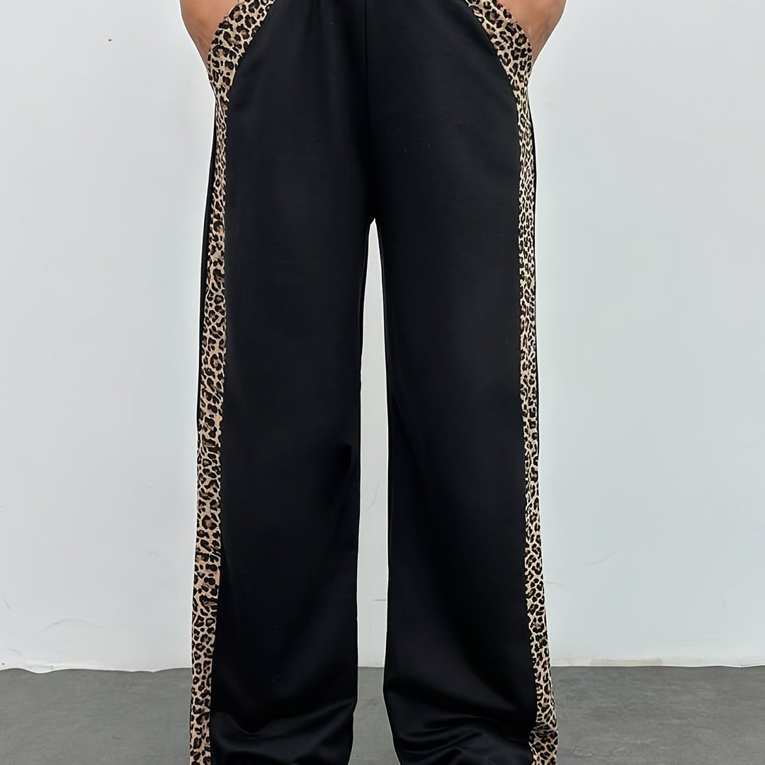 CORVANI | PANTALON DE JOGGING LÉOPARD BICOLORE LÉOPOLDINE FEMME